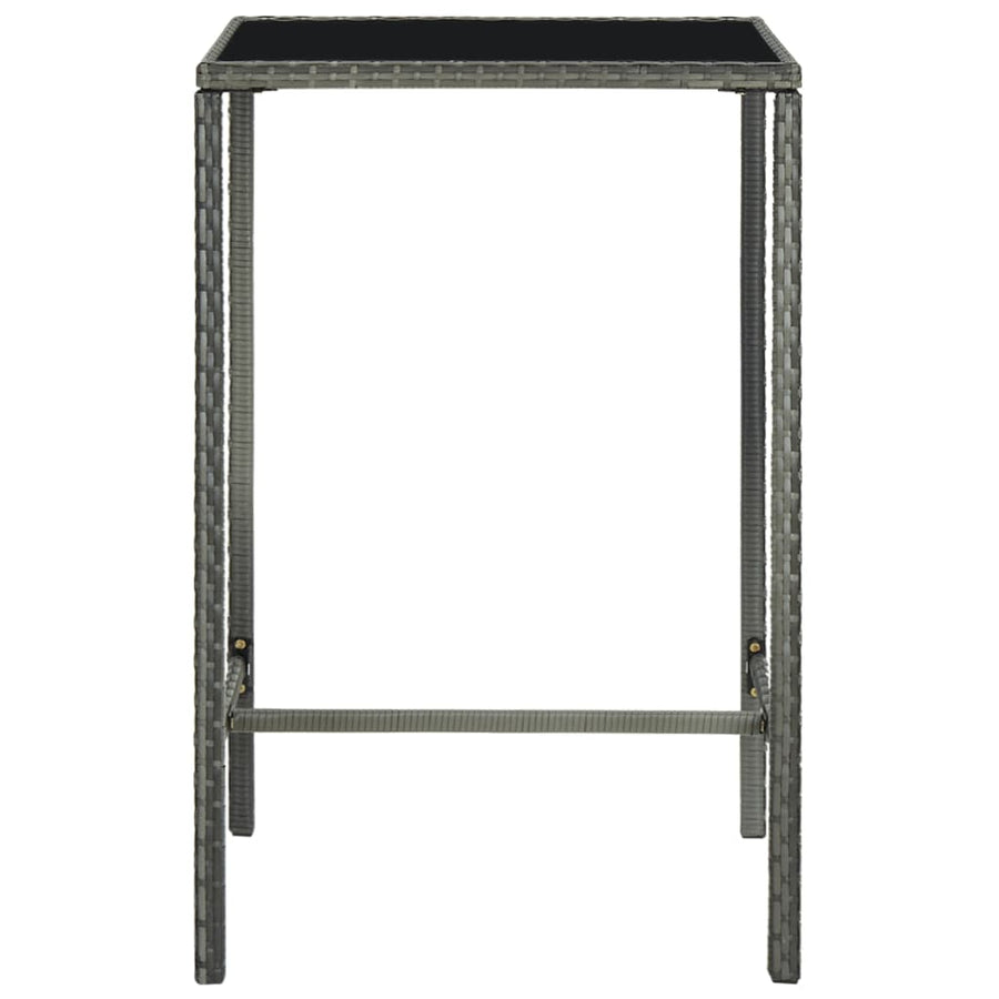 -Delige Tuinbarset Met Kussens Poly Rattan 3 70 cm tafellengte Grijs