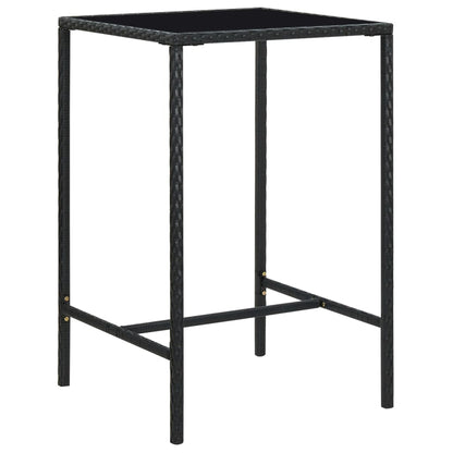 -Delige Tuinbarset Met Kussens Poly Rattan 5 70 cm tafellengte Zwart
