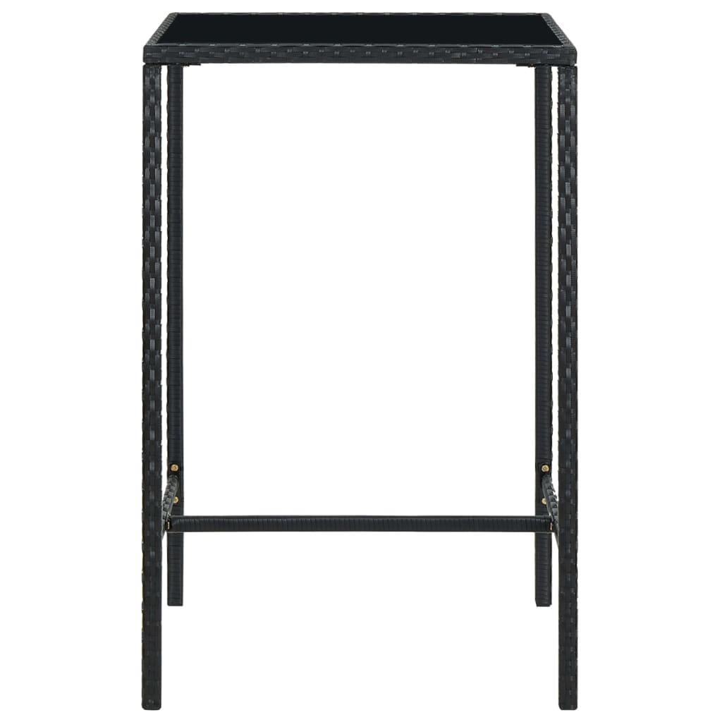 -Delige Tuinbarset Met Kussens Poly Rattan 5 70 cm tafellengte Zwart