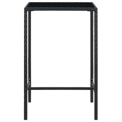 -Delige Tuinbarset Met Kussens Poly Rattan 5 70 cm tafellengte Zwart