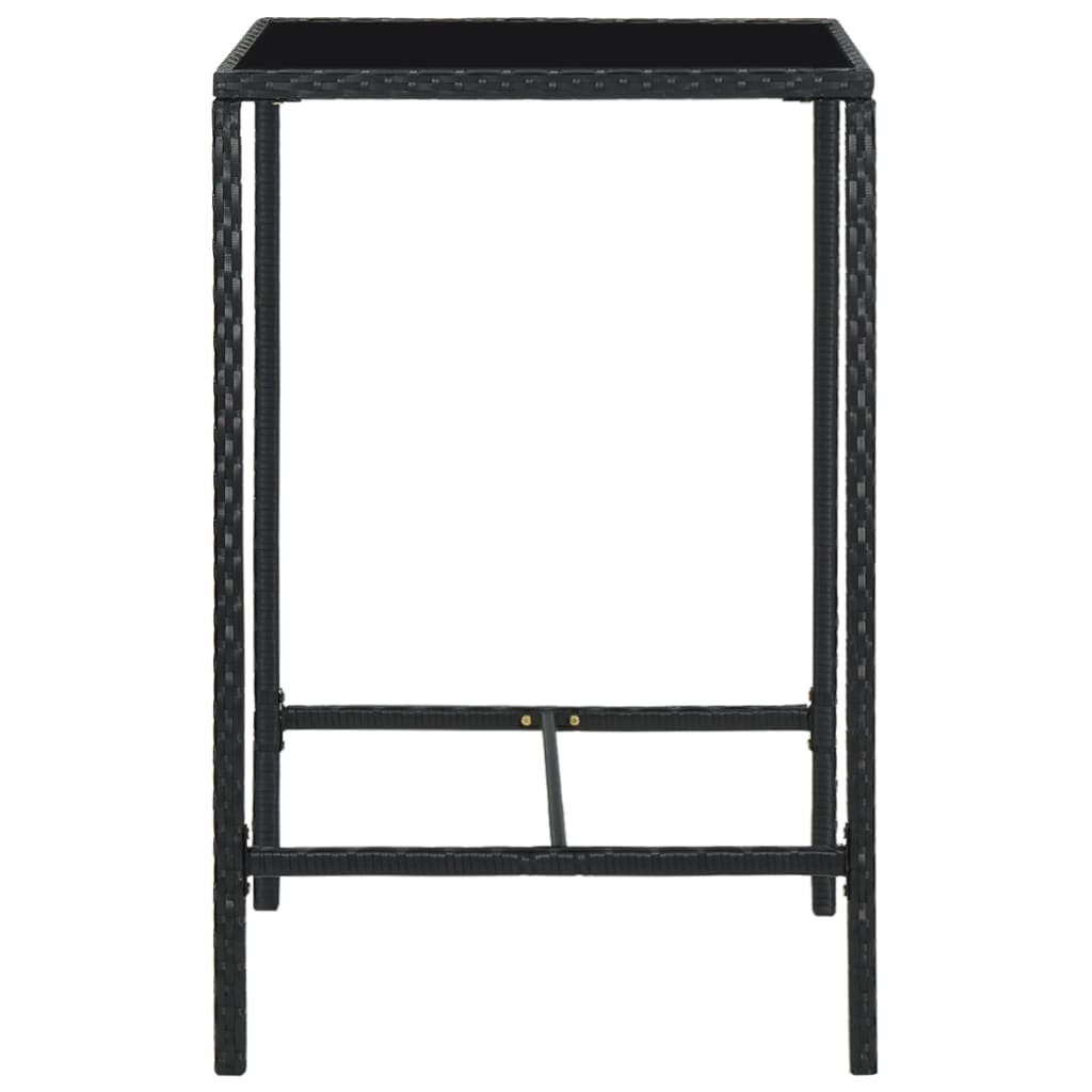-Delige Tuinbarset Met Kussens Poly Rattan 5 70 cm tafellengte Zwart