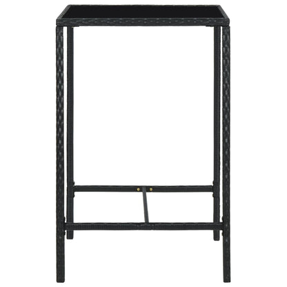 -Delige Tuinbarset Met Kussens Poly Rattan 5 70 cm tafellengte Zwart