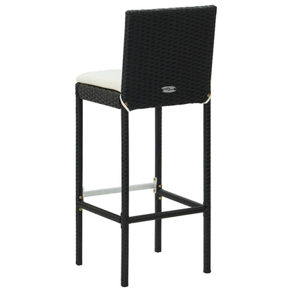 -Delige Tuinbarset Met Kussens Poly Rattan 5 70 cm tafellengte Zwart