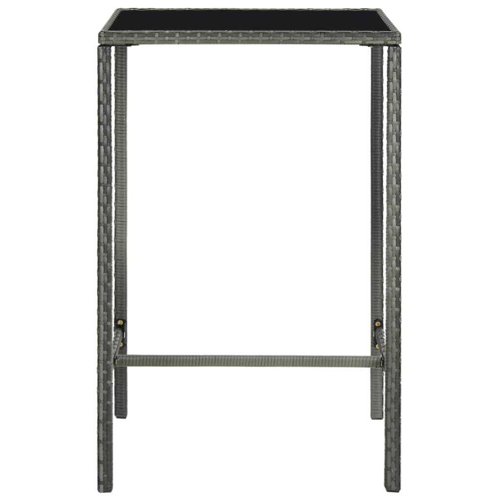 -Delige Tuinbarset Met Kussens Poly Rattan 5 70 cm tafellengte Grijs