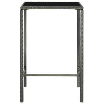 -Delige Tuinbarset Met Kussens Poly Rattan 5 70 cm tafellengte Grijs