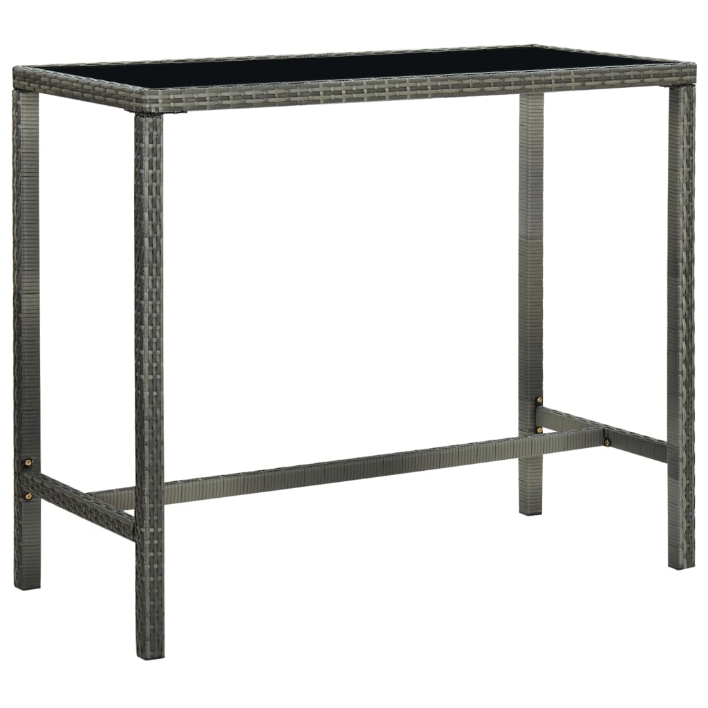 -Delige Tuinbarset Met Kussens Poly Rattan 5 130 cm tafellengte Grijs