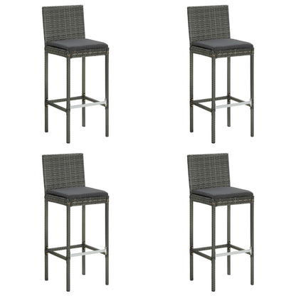 -Delige Tuinbarset Met Kussens Poly Rattan 5 130 cm tafellengte Grijs