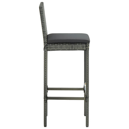 -Delige Tuinbarset Met Kussens Poly Rattan 5 130 cm tafellengte Grijs