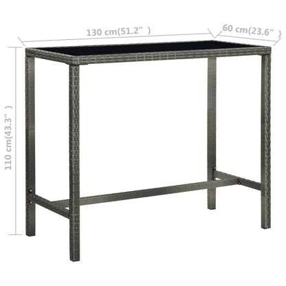 -Delige Tuinbarset Met Kussens Poly Rattan 5 130 cm tafellengte Grijs