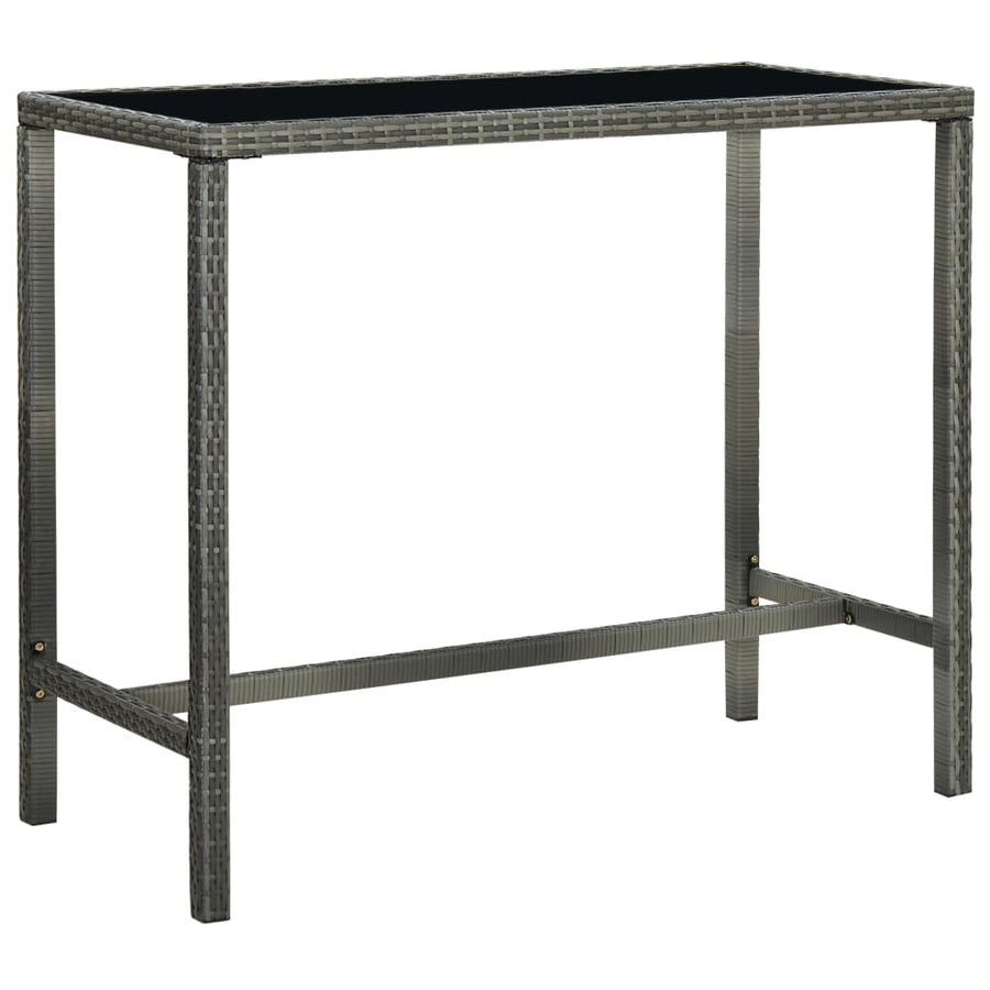-Delige Tuinbarset Met Kussens Poly Rattan 7 130 cm tafellengte Grijs
