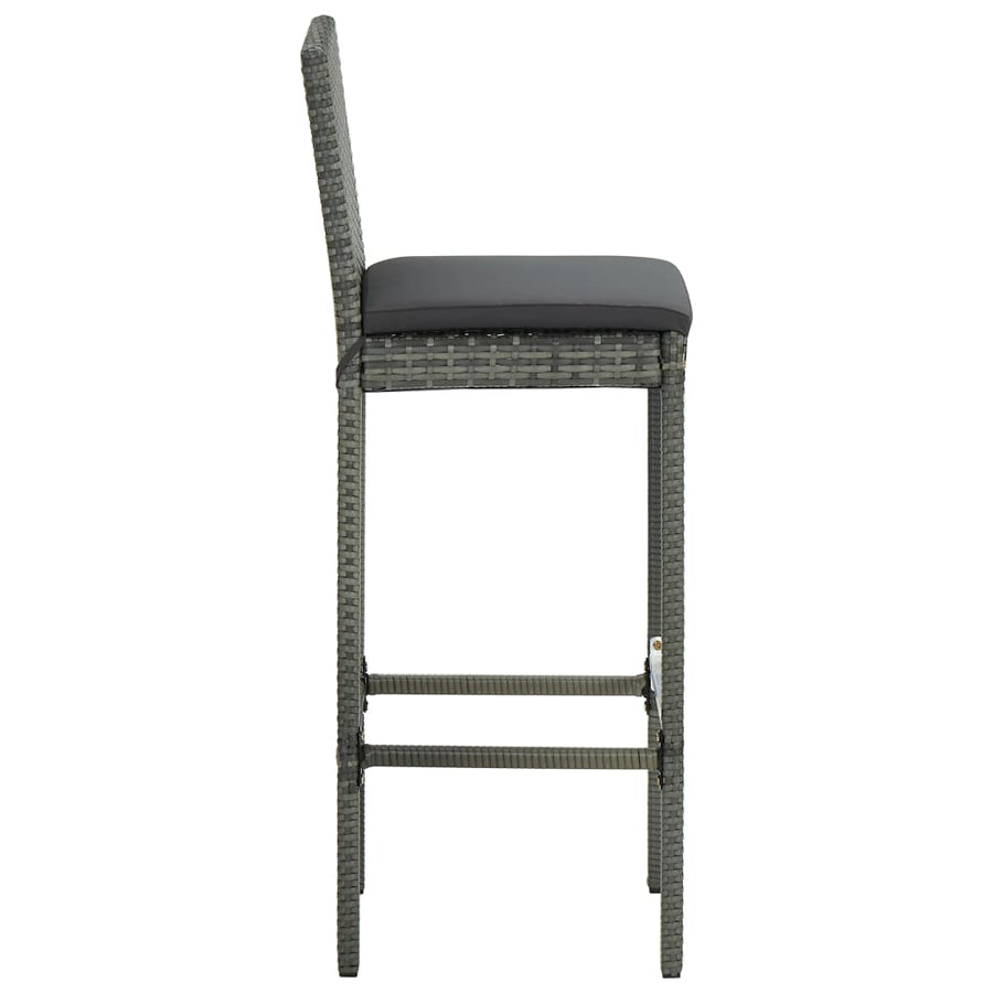 -Delige Tuinbarset Met Kussens Poly Rattan 7 130 cm tafellengte Grijs