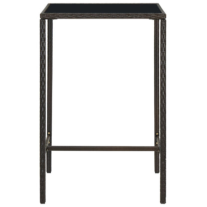 -Delige Tuinbarset Poly Rattan 3 70 cm tafellengte Bruin