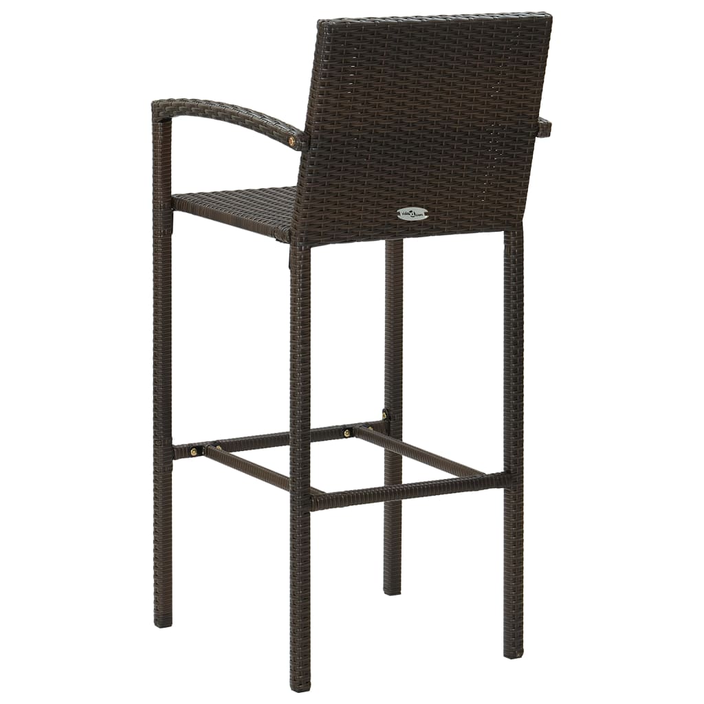 -Delige Tuinbarset Poly Rattan 3 70 cm tafellengte Bruin