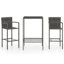 -Delige Tuinbarset Poly Rattan 3 70 cm tafellengte Grijs