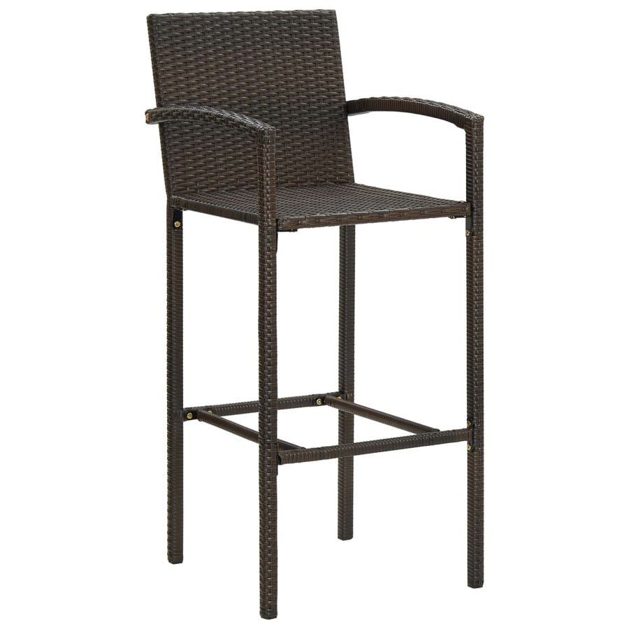 -Delige Tuinbarset Poly Rattan 5 70 cm tafellengte Bruin