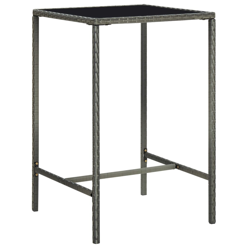 -Delige Tuinbarset Poly Rattan 5 70 cm tafellengte Grijs