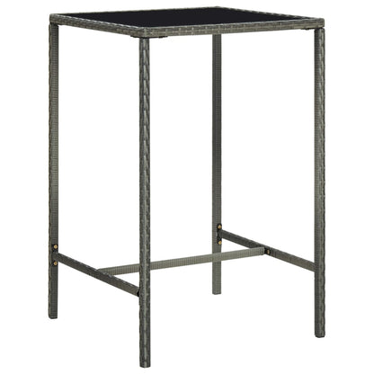 -Delige Tuinbarset Poly Rattan 5 70 cm tafellengte Grijs