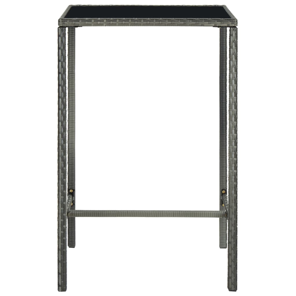 -Delige Tuinbarset Poly Rattan 5 70 cm tafellengte Grijs