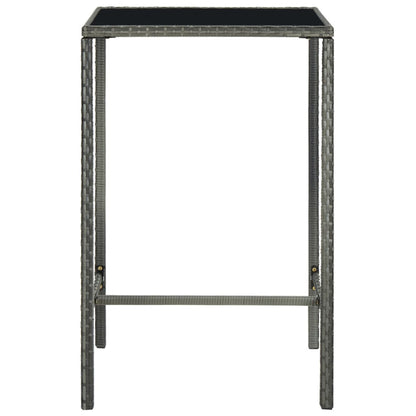 -Delige Tuinbarset Poly Rattan 5 70 cm tafellengte Grijs