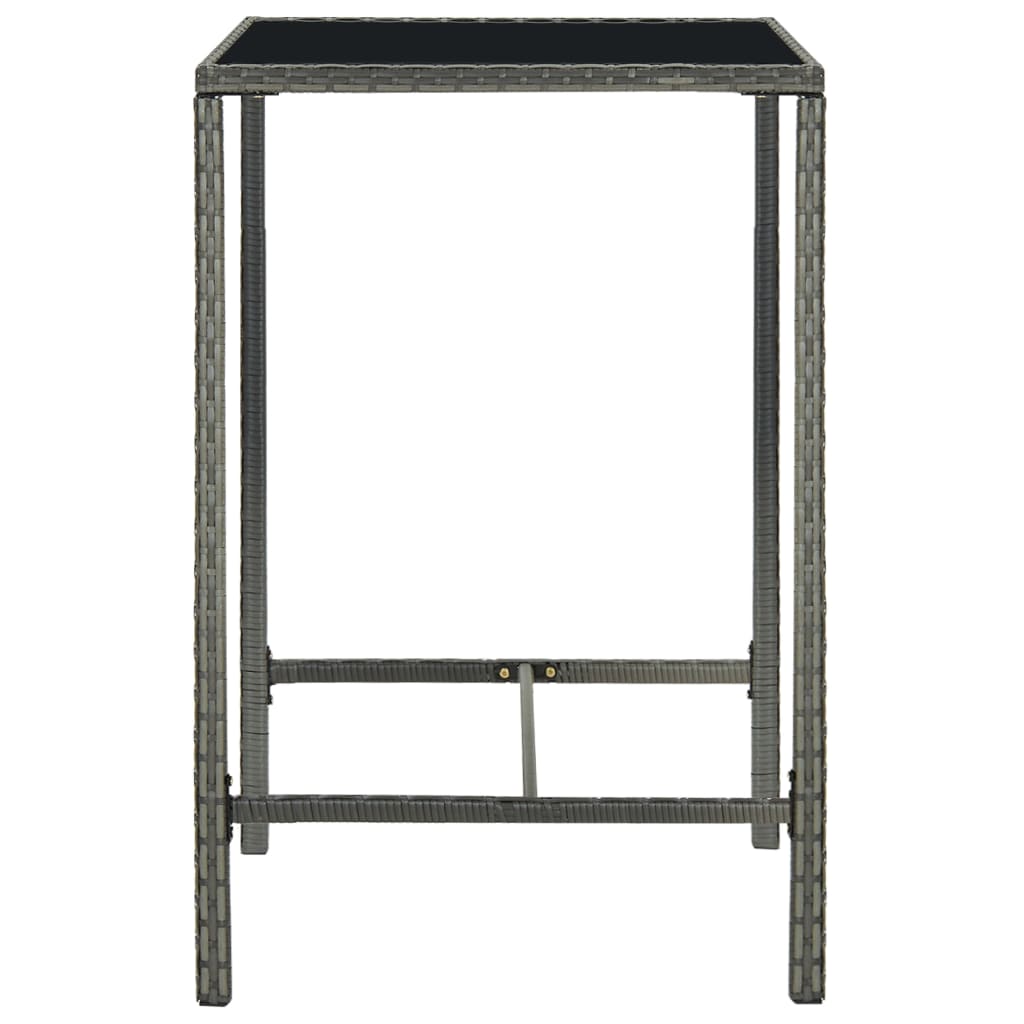 -Delige Tuinbarset Poly Rattan 5 70 cm tafellengte Grijs