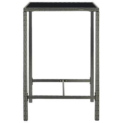 -Delige Tuinbarset Poly Rattan 5 70 cm tafellengte Grijs