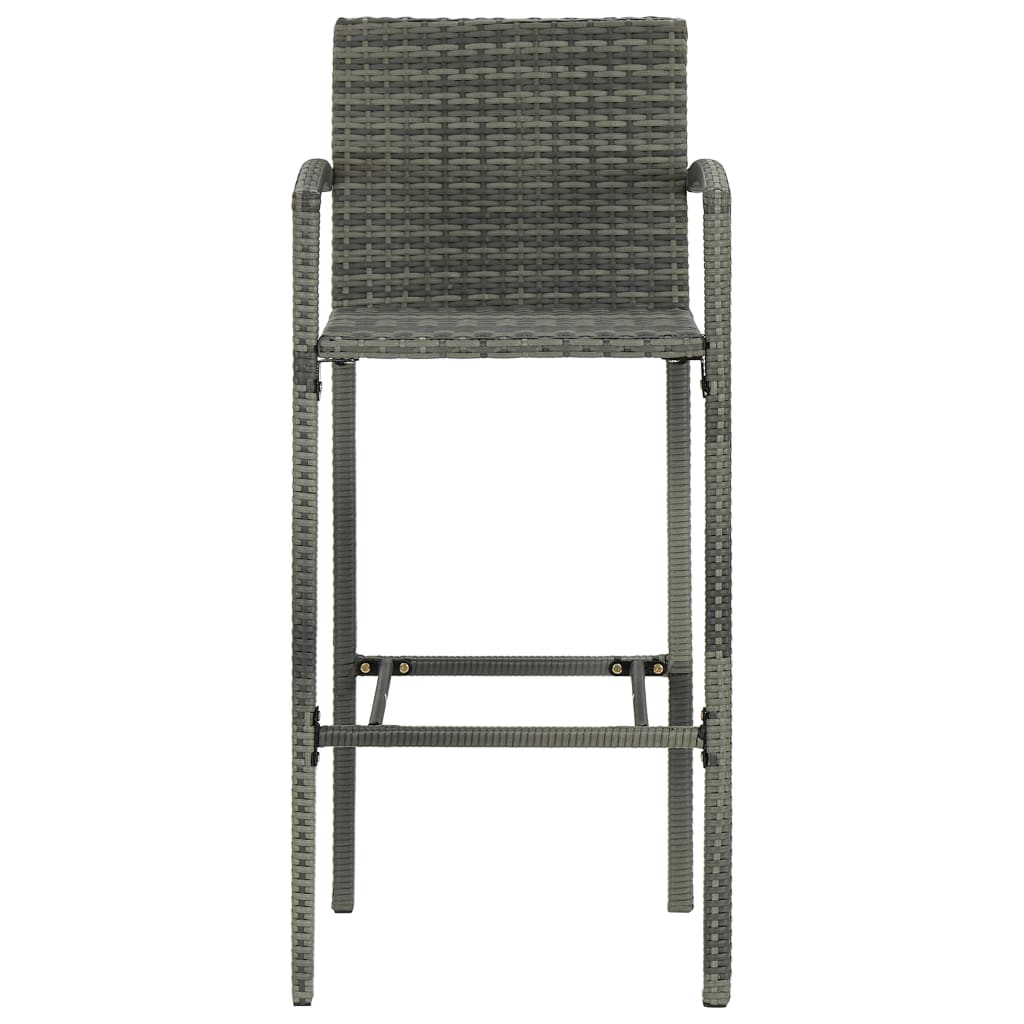 -Delige Tuinbarset Poly Rattan 5 70 cm tafellengte Grijs