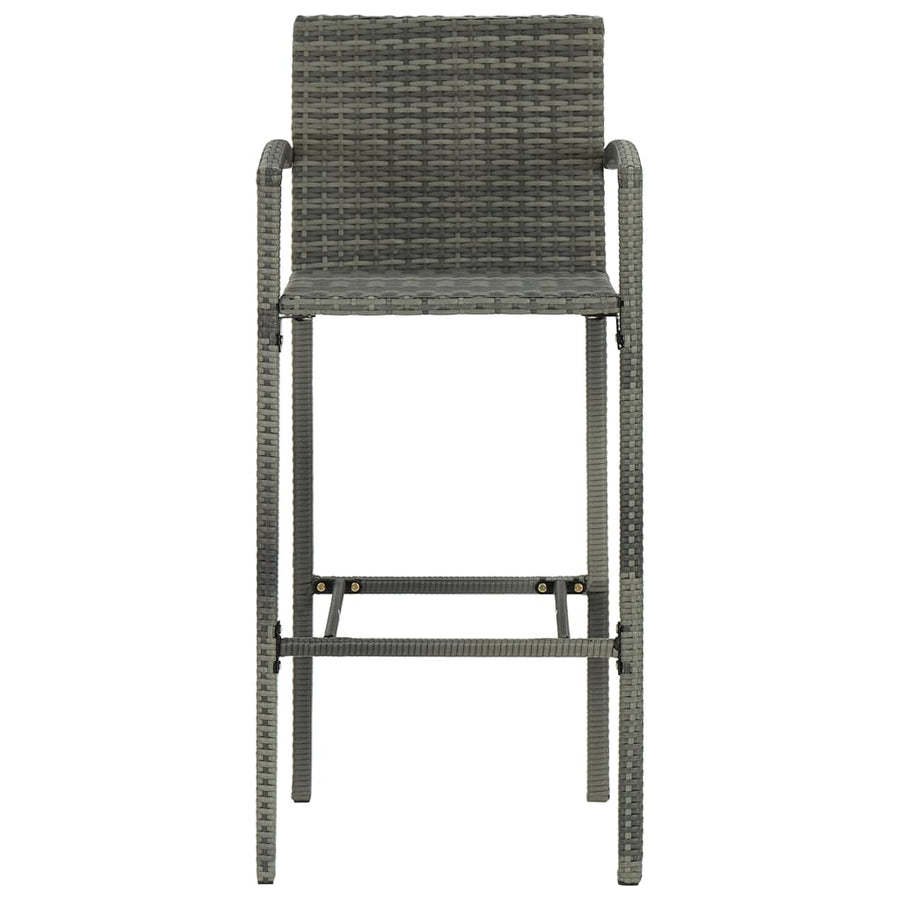 -Delige Tuinbarset Poly Rattan 5 70 cm tafellengte Grijs