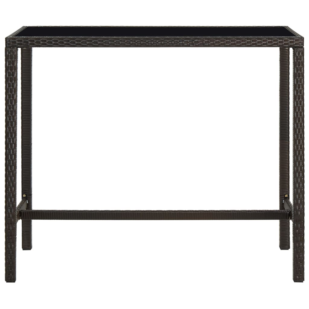 -Delige Tuinbarset Poly Rattan 5 130 cm tafellengte Bruin