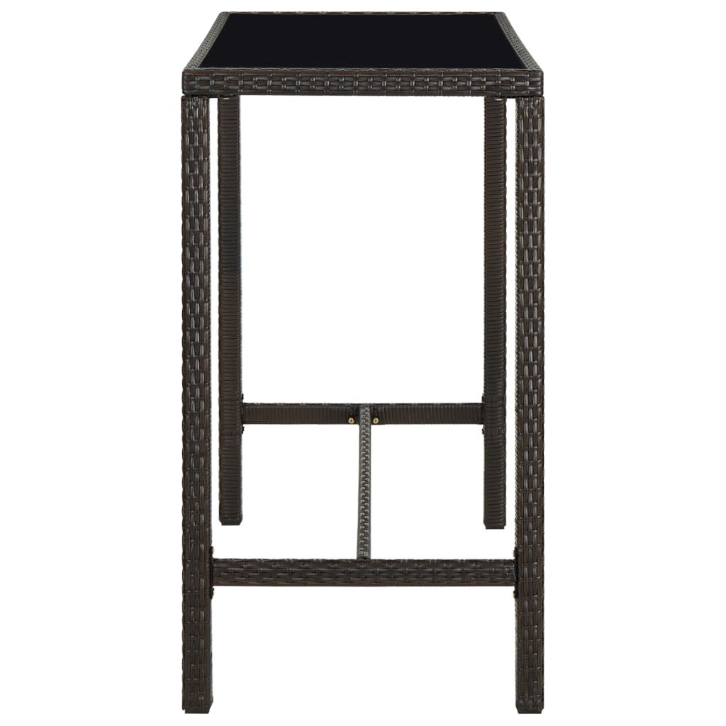 -Delige Tuinbarset Poly Rattan 5 130 cm tafellengte Bruin