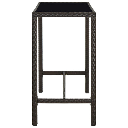 -Delige Tuinbarset Poly Rattan 5 130 cm tafellengte Bruin