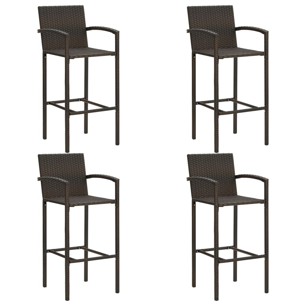 -Delige Tuinbarset Poly Rattan 5 130 cm tafellengte Bruin