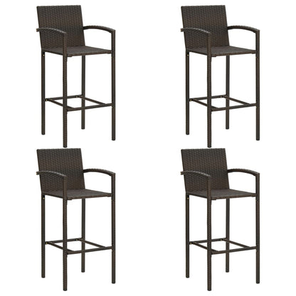 -Delige Tuinbarset Poly Rattan 5 130 cm tafellengte Bruin