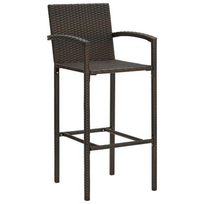 -Delige Tuinbarset Poly Rattan 5 130 cm tafellengte Bruin