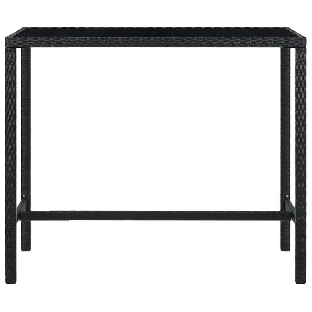 5-delige Tuinbarset poly rattan zwart