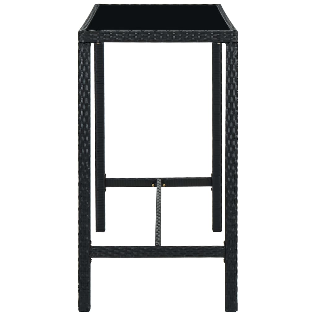 5-delige Tuinbarset poly rattan zwart