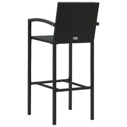 5-delige Tuinbarset poly rattan zwart