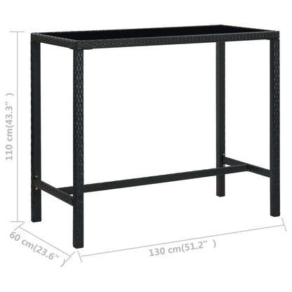 5-delige Tuinbarset poly rattan zwart