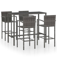 -Delige Tuinbarset Poly Rattan 5 130 cm tafellengte Grijs