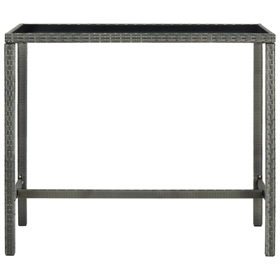 -Delige Tuinbarset Poly Rattan 5 130 cm tafellengte Grijs