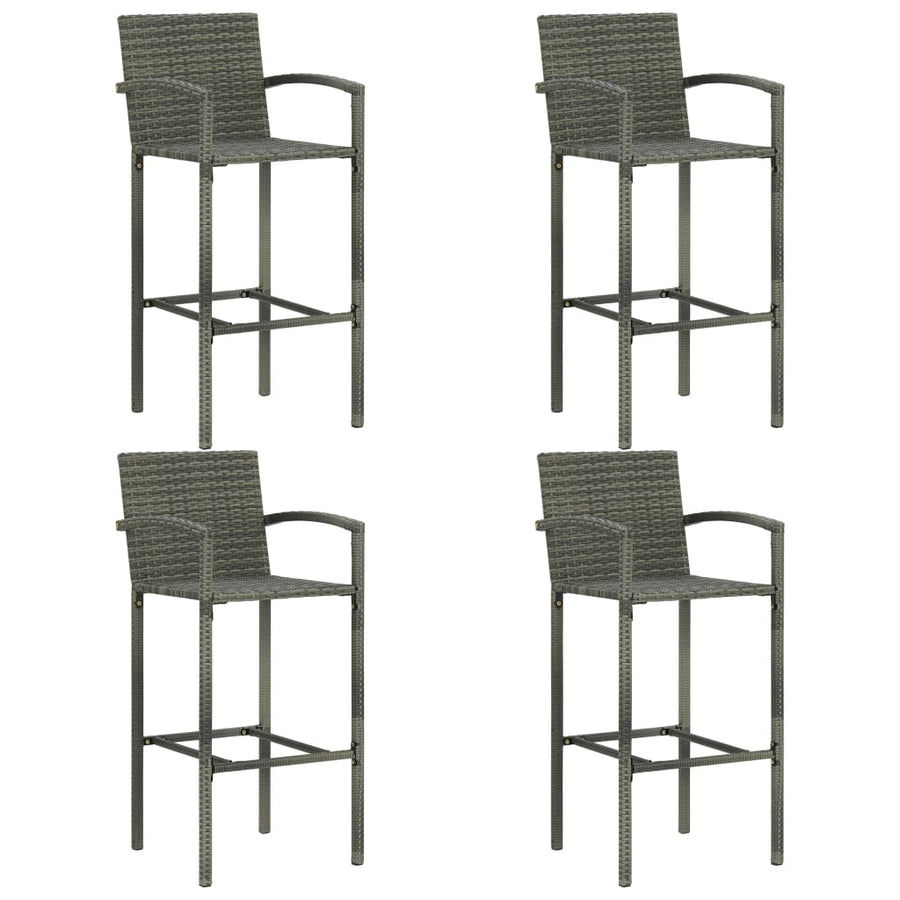 -Delige Tuinbarset Poly Rattan 5 130 cm tafellengte Grijs