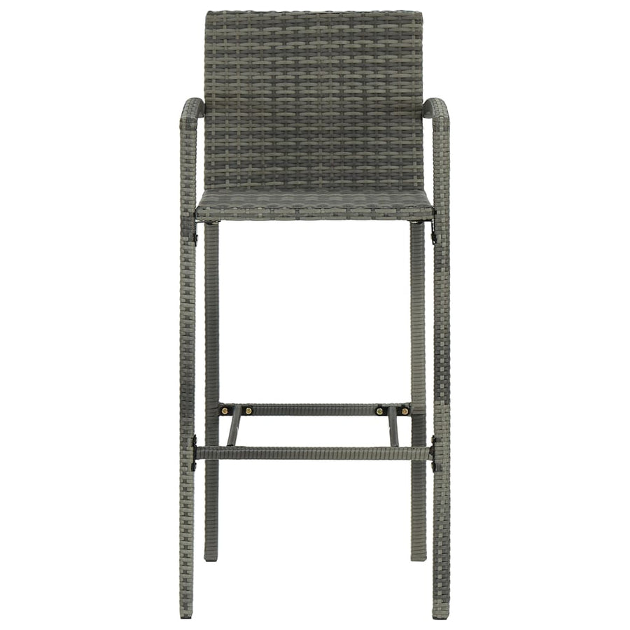 -Delige Tuinbarset Poly Rattan 5 130 cm tafellengte Grijs