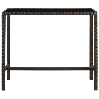 -Delige Tuinbarset Poly Rattan 7 130 cm tafellengte Bruin