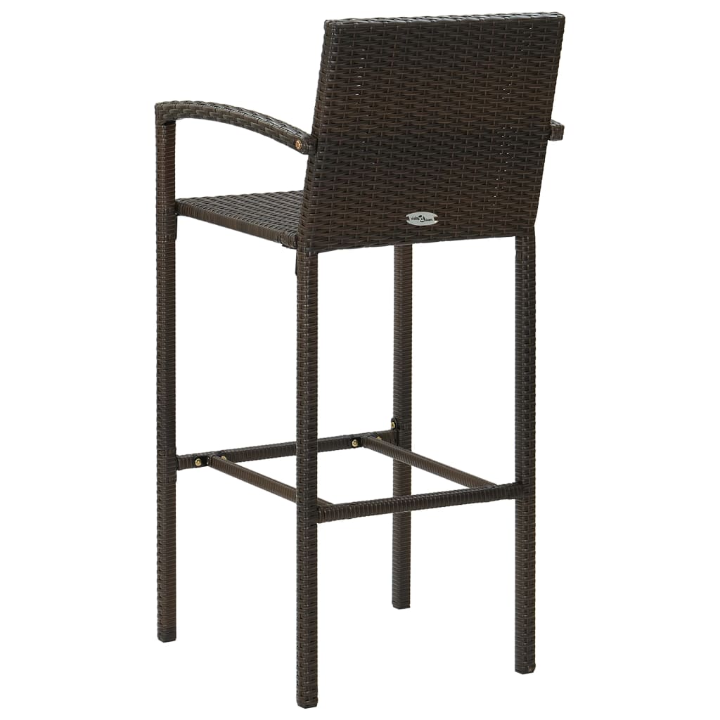 -Delige Tuinbarset Poly Rattan 7 130 cm tafellengte Bruin
