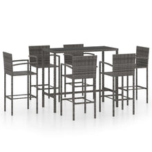 -Delige Tuinbarset Poly Rattan 7 130 cm tafellengte Grijs