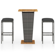 3-Delige Tuinbarset Met Kussens Poly Rattan 2