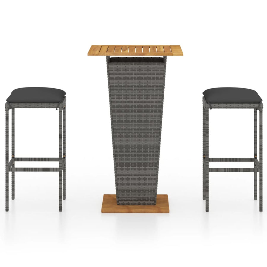 3-Delige Tuinbarset Met Kussens Poly Rattan 2