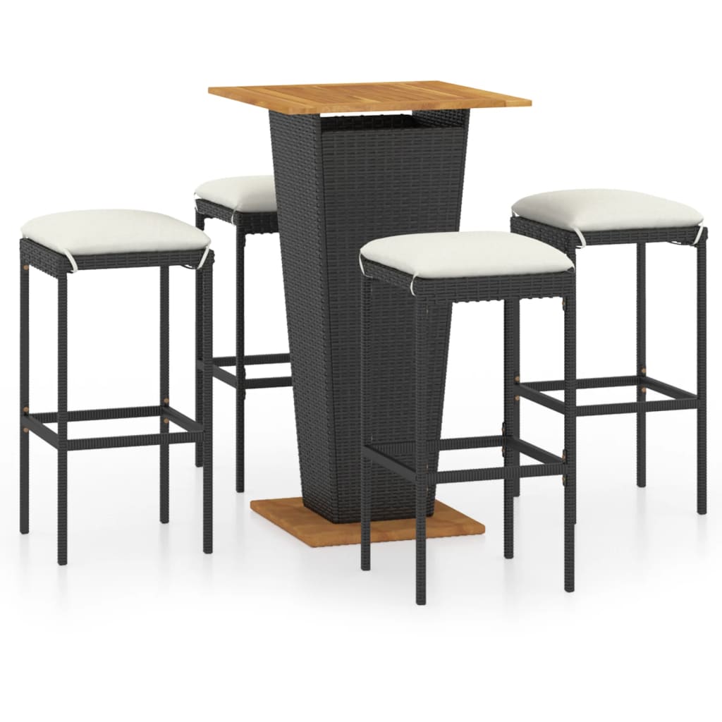5-Delige Tuinbarset Met Kussens Poly Rattan 4