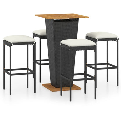 5-Delige Tuinbarset Met Kussens Poly Rattan 4