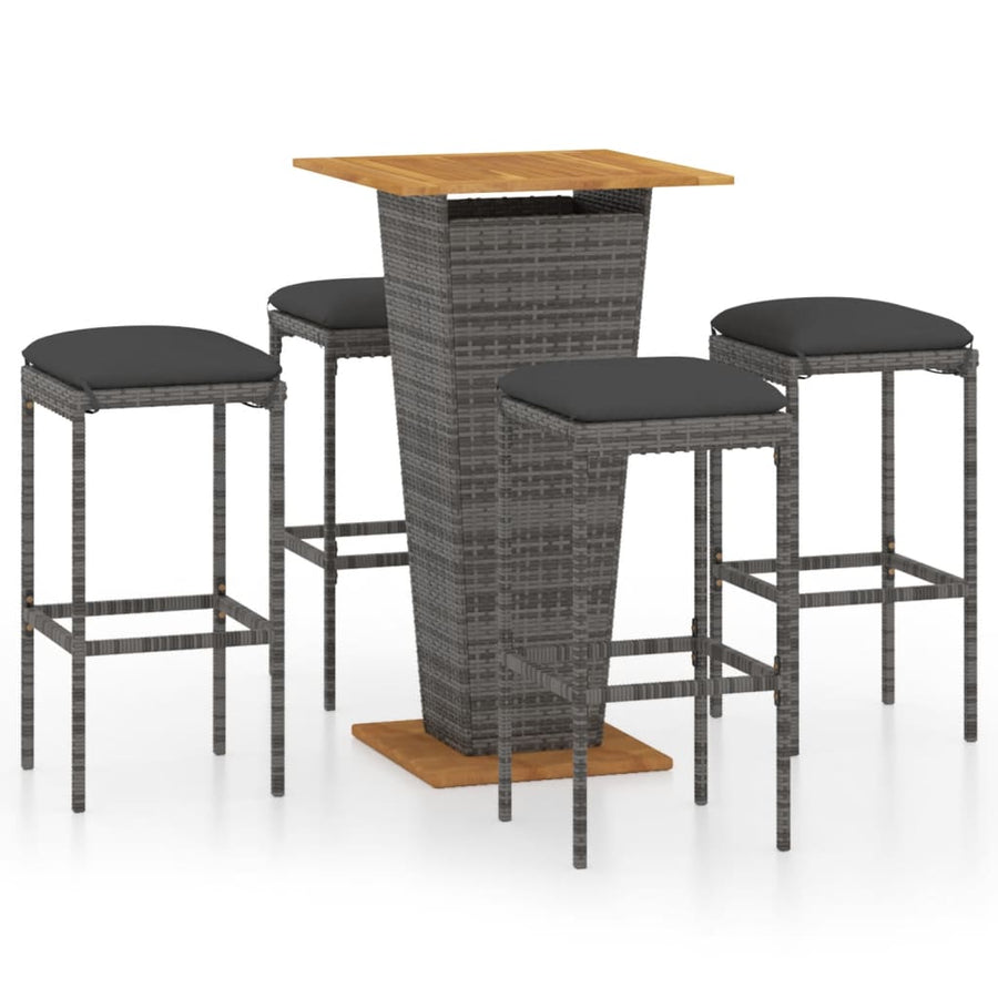 5-Delige Tuinbarset Met Kussens Poly Rattan 4