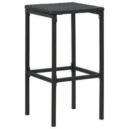 -Delige Tuinbarset Met Kussens Poly Rattan 5 80 cm tafellengte Zwart